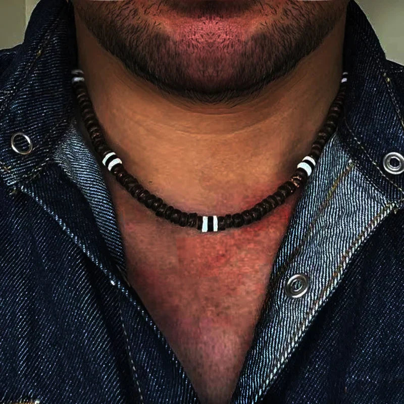 Mens Choker Necklace Onyx Necklace Mens Beaded Choker - Surfer necklace -  men's jewelry - boys necklace, boys choker
