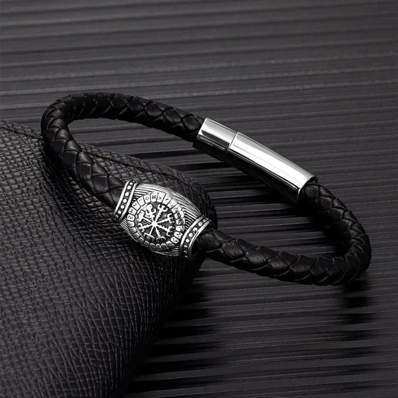 Black offers leather bracelet - ornamented