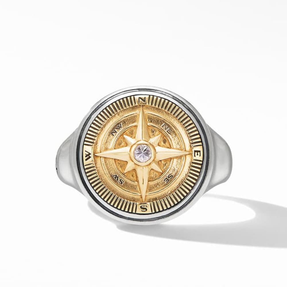 Men's Compass Signet Ring