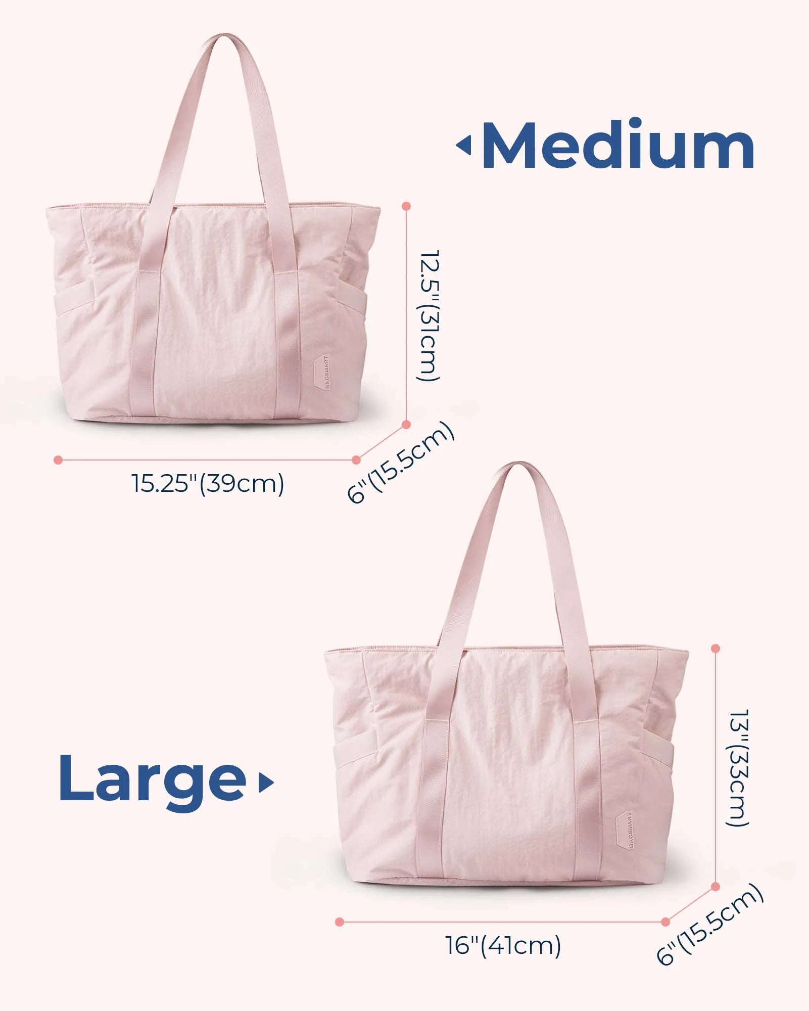 Women Tote Bag Large Capacity BAGSMART Shoulder Bag Crossbody bag Handle Handbag College Bags Women Shopper Bag