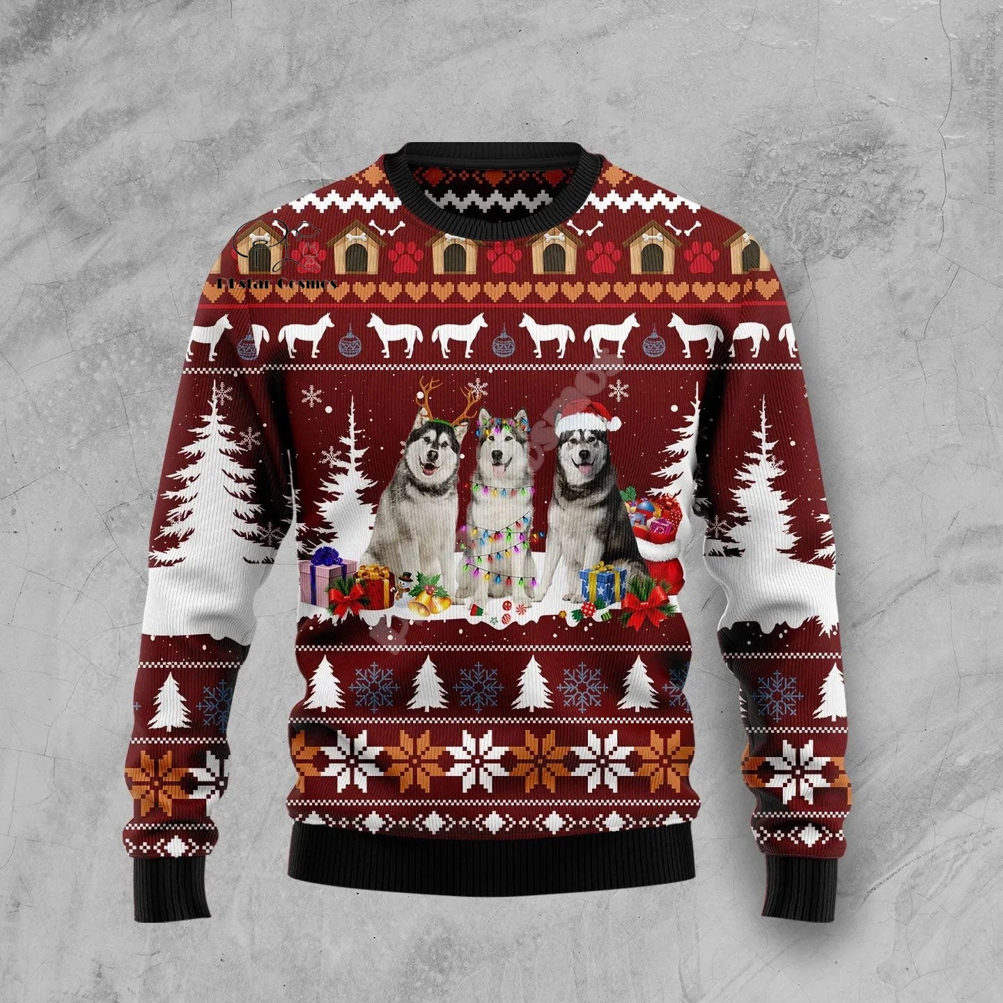 Xmas Santa Claus Cat Animal Colorful Tattoo Retro 3DPrint Funny Christmas Ugly Knitted Sweater Harajuku Casual Long Sleeves X3