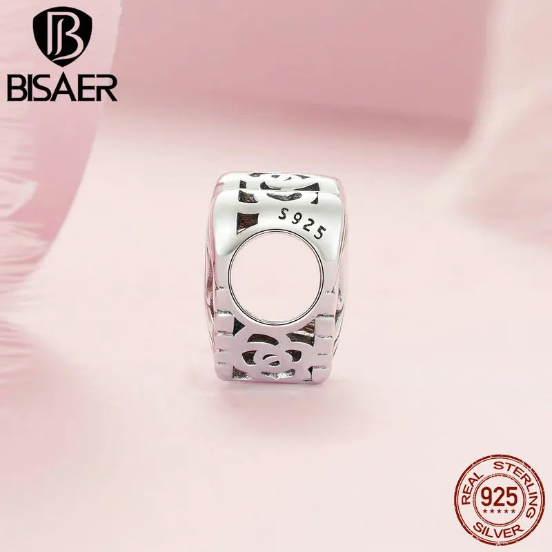 BISAER 925 Sterling Silver Mother Daughter Charm Barefoot Bead Fit Mother's Day Birthday Bracelet Necklace DIY Fine Jewelry