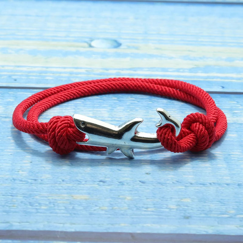 Shark Bracelet with Adjustable Nautical Rope