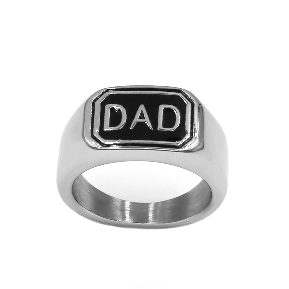 Classic Dad Ring Stainless Steel Jewelry Engraved DAD Biker Men's Rings Father's Day Gift SWR1002A