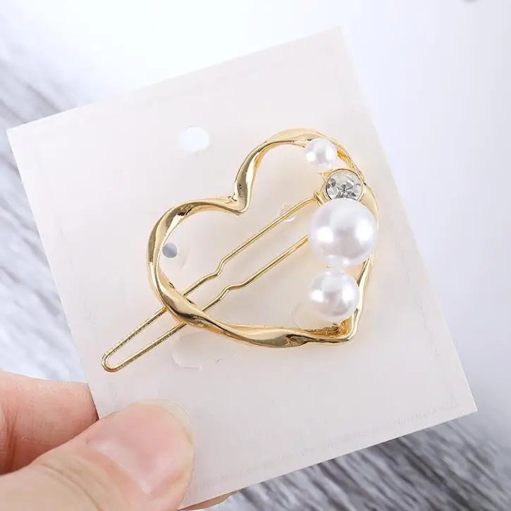 Fashion Metal Leaf Hair Clip Barrettes Hairpin Barrette Hair Claws Women Girls Trend Charm Moon Round Triangle