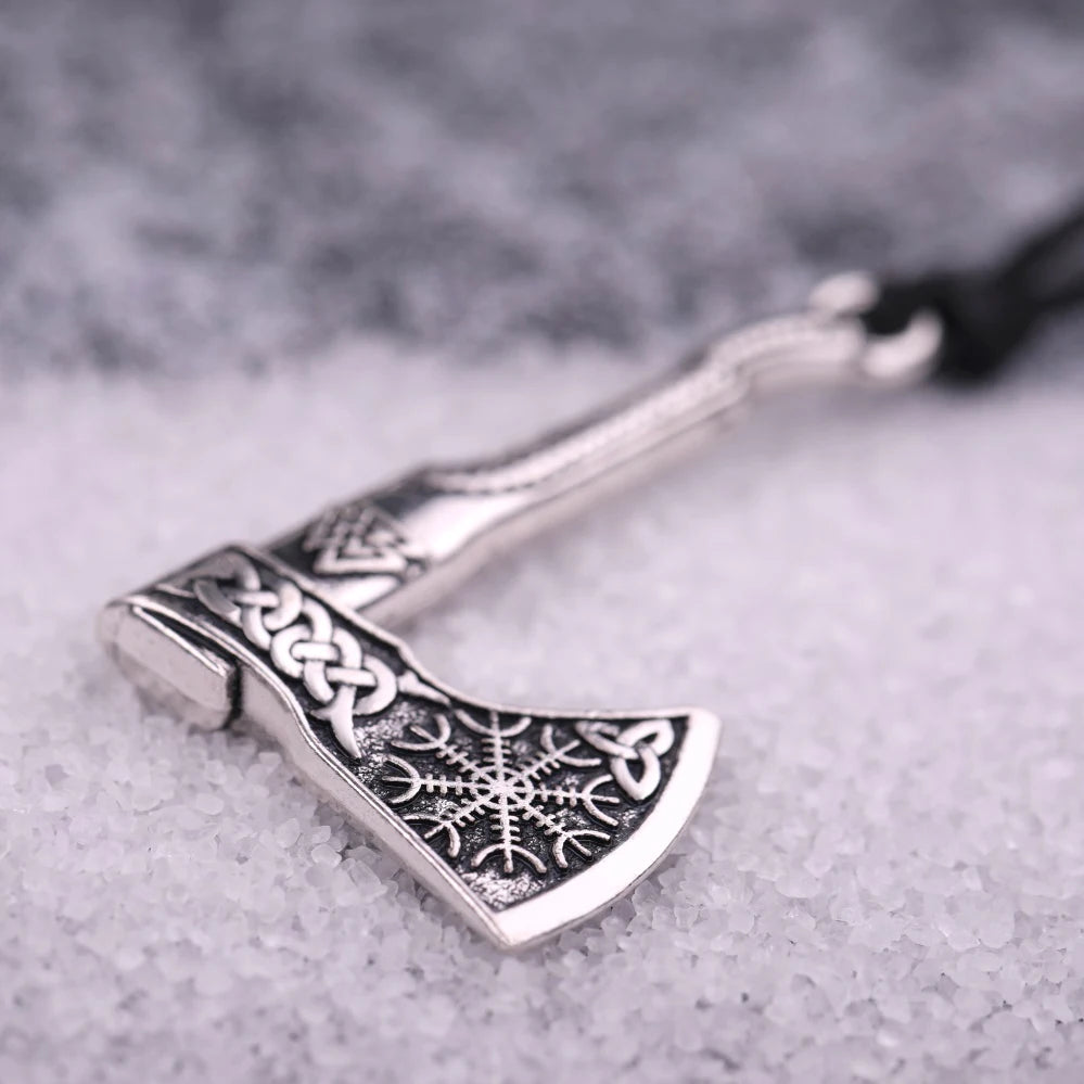 Viking Axe Necklace for Men with Norse Viking Runes - Madeinsea©