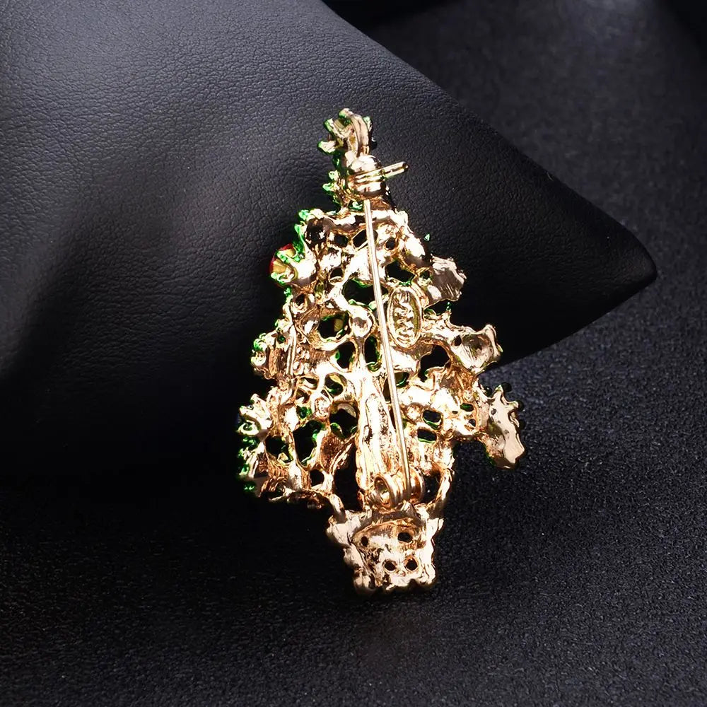 Christmas Tree Brooches for Women Rhinestone Xmas Tree Brooch Gift Fashion Jewelry Festival Brooch Winter Coat Cap Brooches - Madeinsea©
