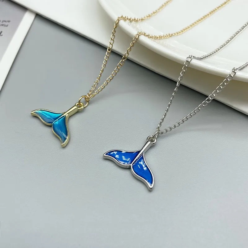 New Design Animal Women Necklace Fashion Whale Tail Fish Nautical Charm Mermaid Tails Necklaces Jewelry Gift Collar Necklace