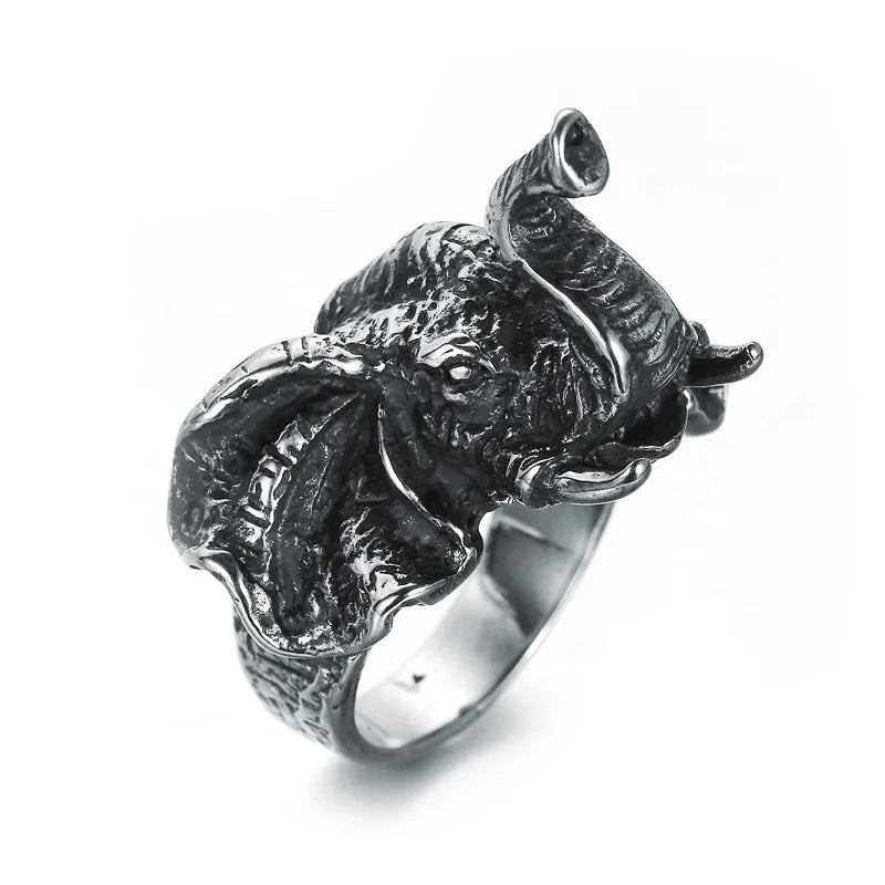 Personality Animal Dragon Elephant Lion Tiger Wolf Rings for Men Stainless Steel Cool Biker Ring Fashion Jewelry Accessories