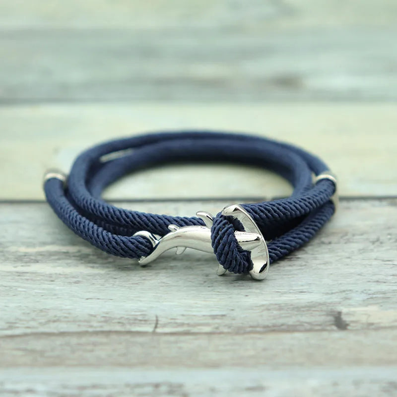 Ocean Animal Shark Bracelet Homme Female Multi-layer Adjustable Charm Braslet Camping Jewelry Beach Accessories Gift For Lovers