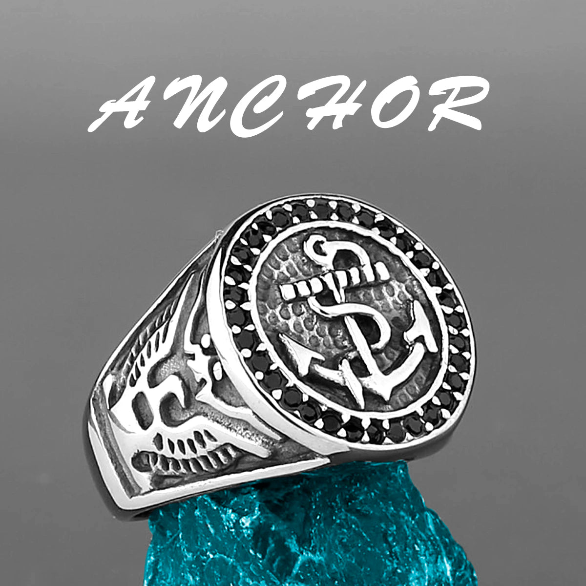 Nordic Viking Stainless Steel Ring Anchor Compass Tree of Life Viking Rune Wolf Men and Women Ring Jewelry Factory Wholesale