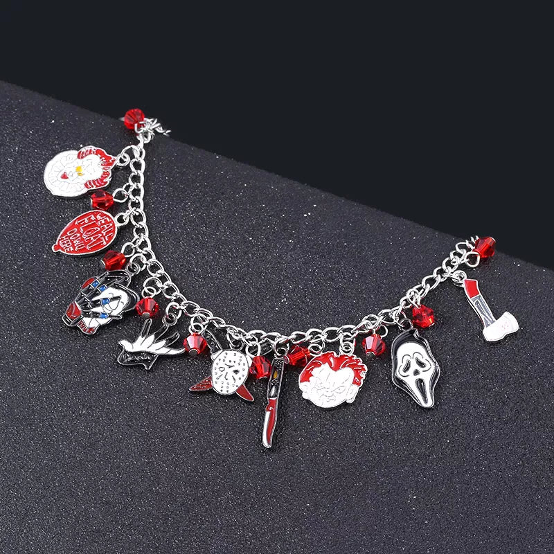 Horror Charms Bracelet Halloween Figure Pendant Bangles Bracelets for Women Men Jewelry Collection Gift