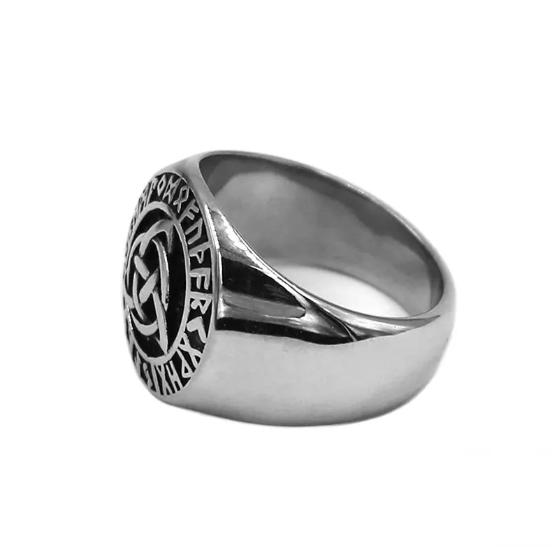 Charm Norse Viking Rune Ring Stainless Steel Jewelry Classic Viking Celtic Knot Engagement Wedding Biker Ring for Men SWR0996A