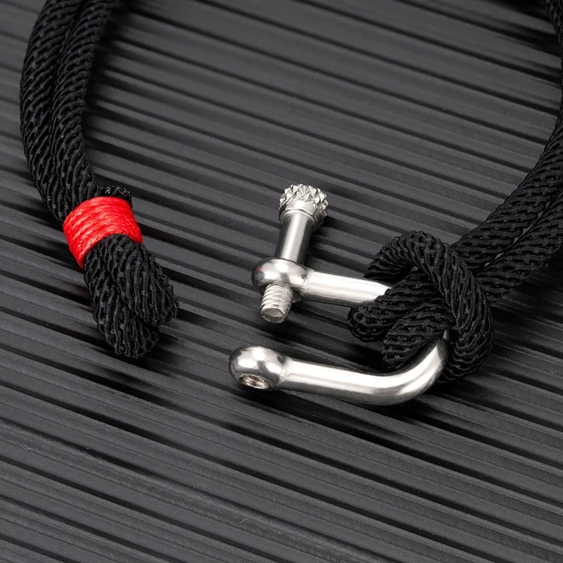 Navy Style Sport Camping Paracord Survival Bracelet Men Women With Stainless Steel U-Shape Shackle Buckle Nautical Jewelry Gifts