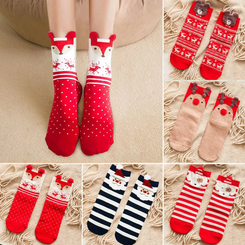 Chaussettes de Noël de dessin animé Ornements Décorations de joyeux Noël pour la maison Cadeaux de Noël Noël Navidad Bonne année Fournitures