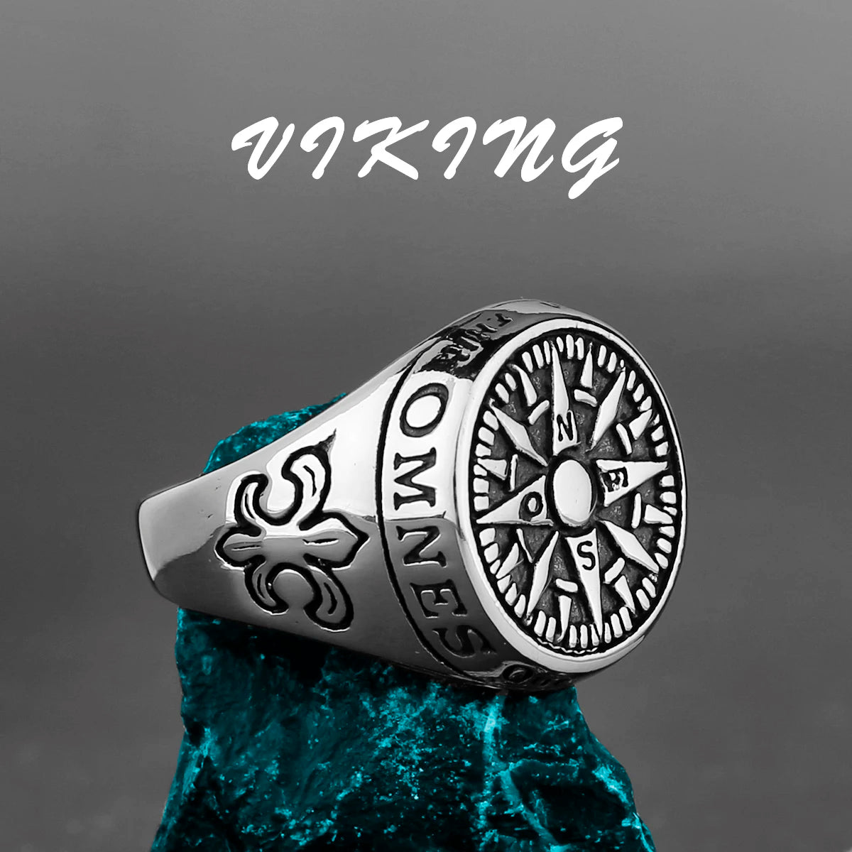 Nordic Viking Stainless Steel Ring Anchor Compass Tree of Life Viking Rune Wolf Men and Women Ring Jewelry Factory Wholesale