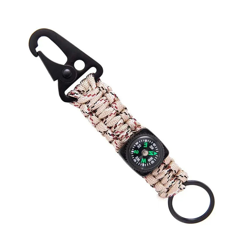 Men Women Umbrella Rope Compass Climb Keychain Tactical Survival Tool Carabiner Hook Cord Backpack Buckle Outdoor Style