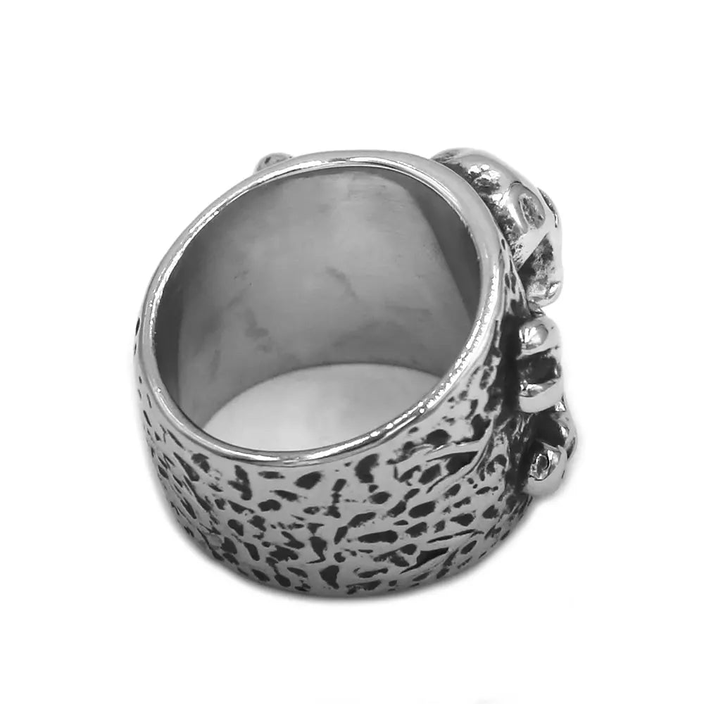 Vintage Bones Skull Ring Stainless Steel Jewelry Classic Punk Ghost Mens Ring for Gift SWR0999A