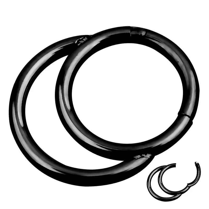 Mixed Style Double Layers Steel Clicker Segment Nose Hoop Rings Hinged Ear Helix Septum Piercing Unisex Body Jewelry Nostril Man