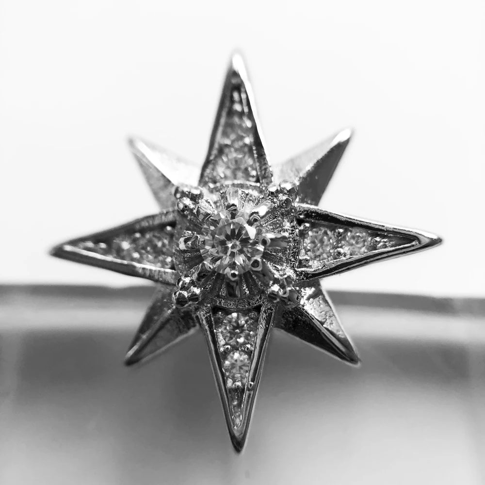 Magic Star Studs Earrings Europe Style Fine Jewerly For Women Vintage Handcrafted Gift In 925 Sterling Silver