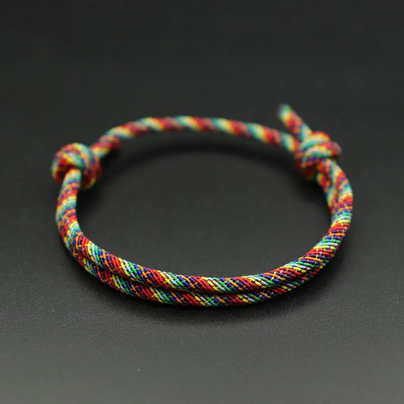 Bohemian 100% Cotton Rope Bracelet Men Women Bohemia Handmade Macram Braslet Adjustable LGBT Brazalete Beach Accessories Gift