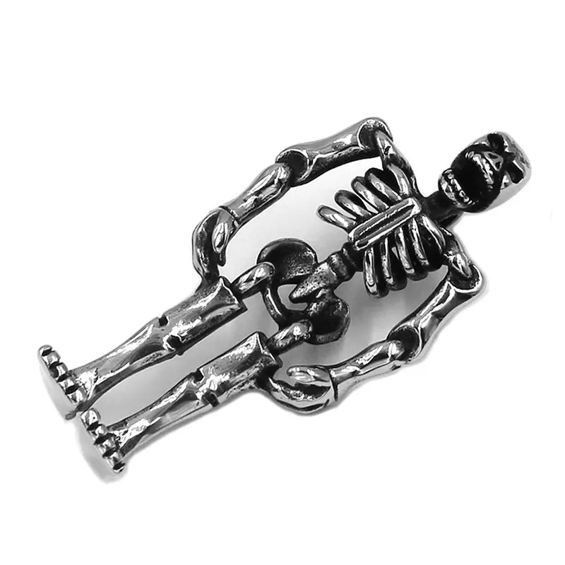 Totenkopf Skelett Biker Anhänger Edelstahl Schmuck Gothic Geister Totenkopf Motor Biker Männer Anhänger SWP0605A