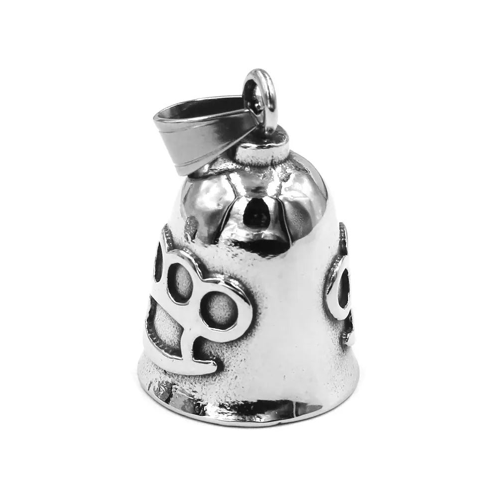 Fashion Knuckles Bell Pendant Neckalce Stainless Steel Charm Jewelry Skull Biker Men Bell Pendant Christmas Gift