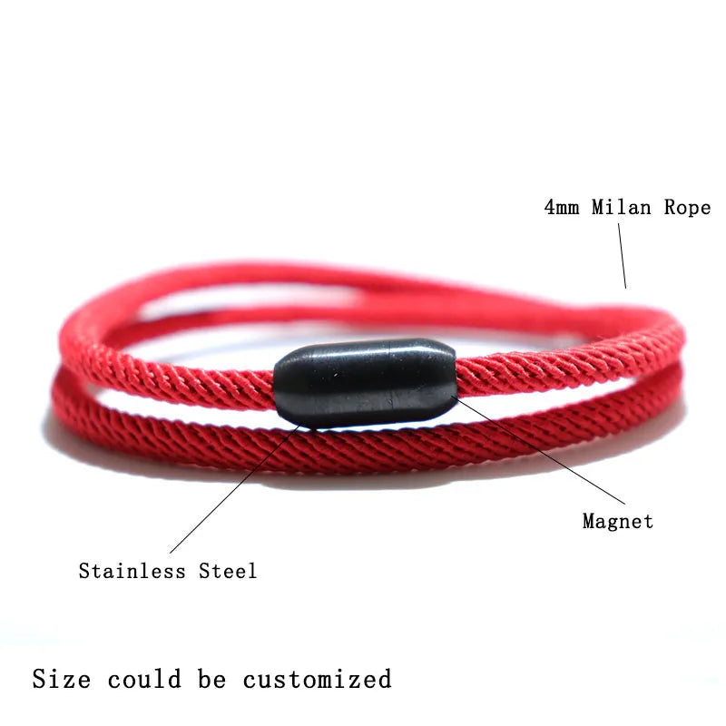 Fashion Rope Bracelet Man Attract Magnet Braclet Hombre Stainless Steel Braslet Homme Accessories Gift For Boyfriend Husband