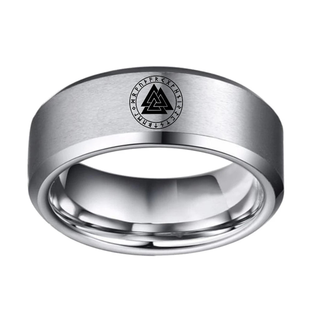 Norse Viking rune Valknut Odin Symbol Rings Stainless Steel Rings For Men Ring Charm Jewelry