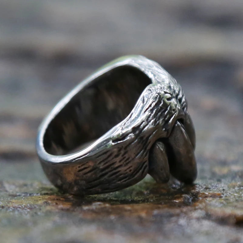 Einzigartiger Tierzahnring für Männer, 316L Edelstahl, Punk-Biker-Ringe, coole Gothic-Teufelszahnringe, männlicher Schmuck, Geschenk