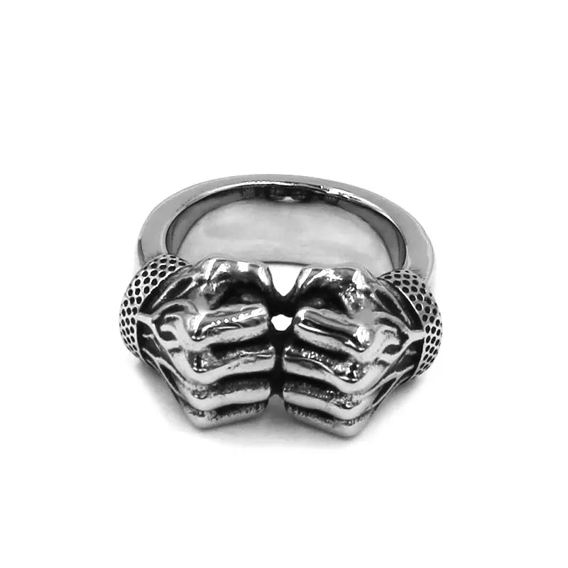 Personality Fist Boxing Power Ring Stainless Steel Jewelry Fashion Bands Punk Rock Biker Male Boy Ring Wholesale SWR0974A