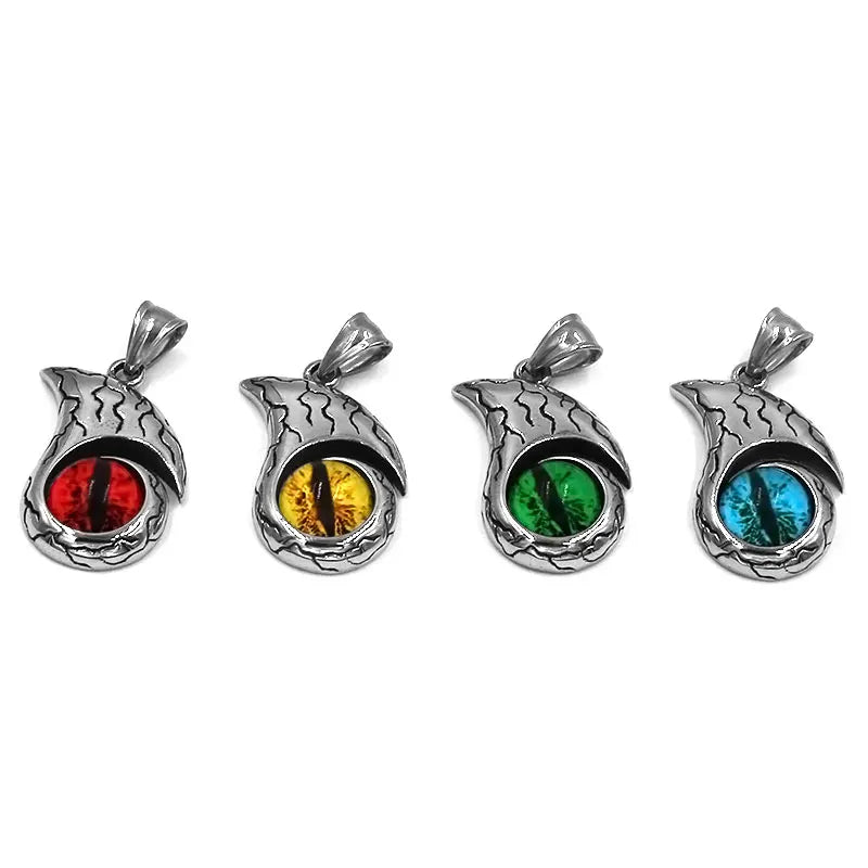 Wizard Ghost Evil Eye Pendant Stainless Steel Nordic Religion Symbol Goat Horn Pendant Biker Gift For Mens SWP0596A