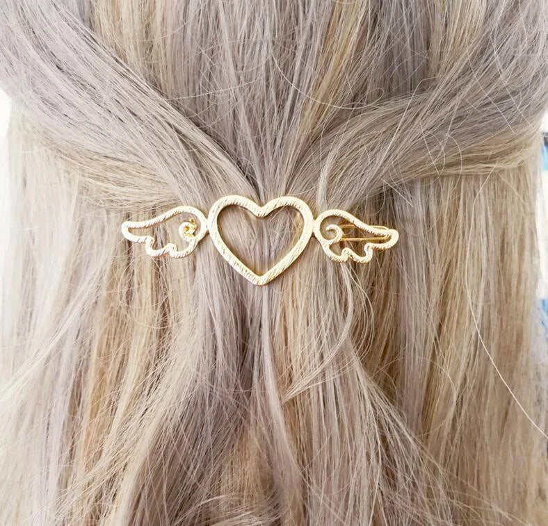 Fashion Metal Leaf Hair Clip Barrettes Hairpin Barrette Hair Claws Women Girls Trend Charm Moon Round Triangle