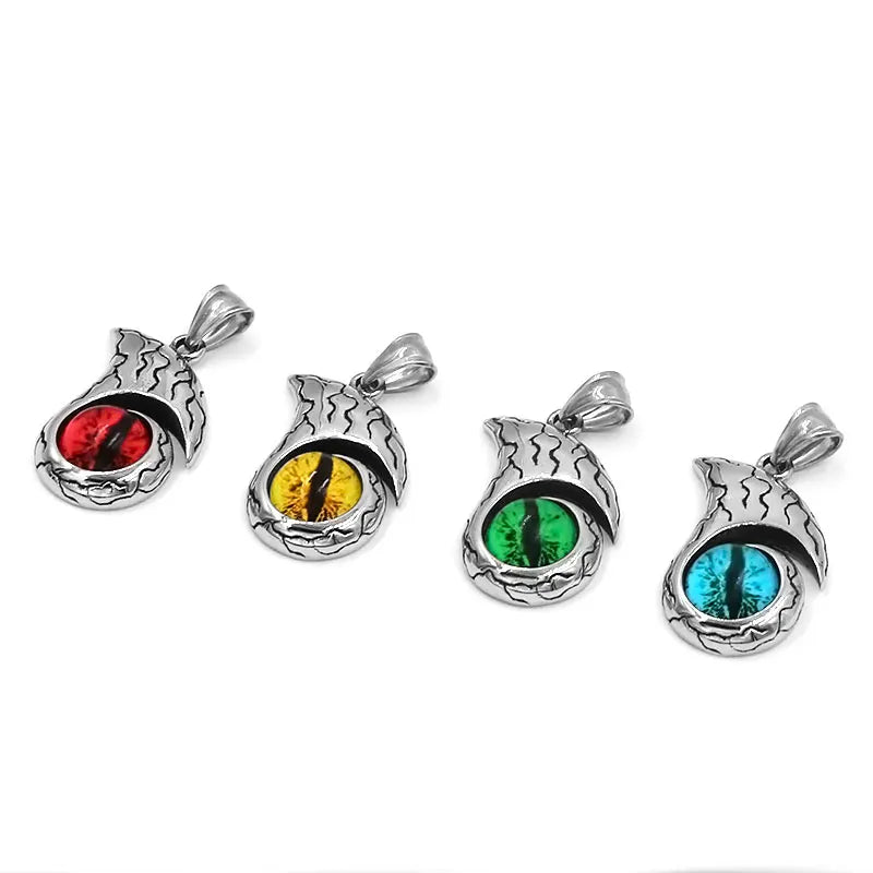 Wizard Ghost Evil Eye Pendant Stainless Steel Nordic Religion Symbol Goat Horn Pendant Biker Gift For Mens SWP0596A