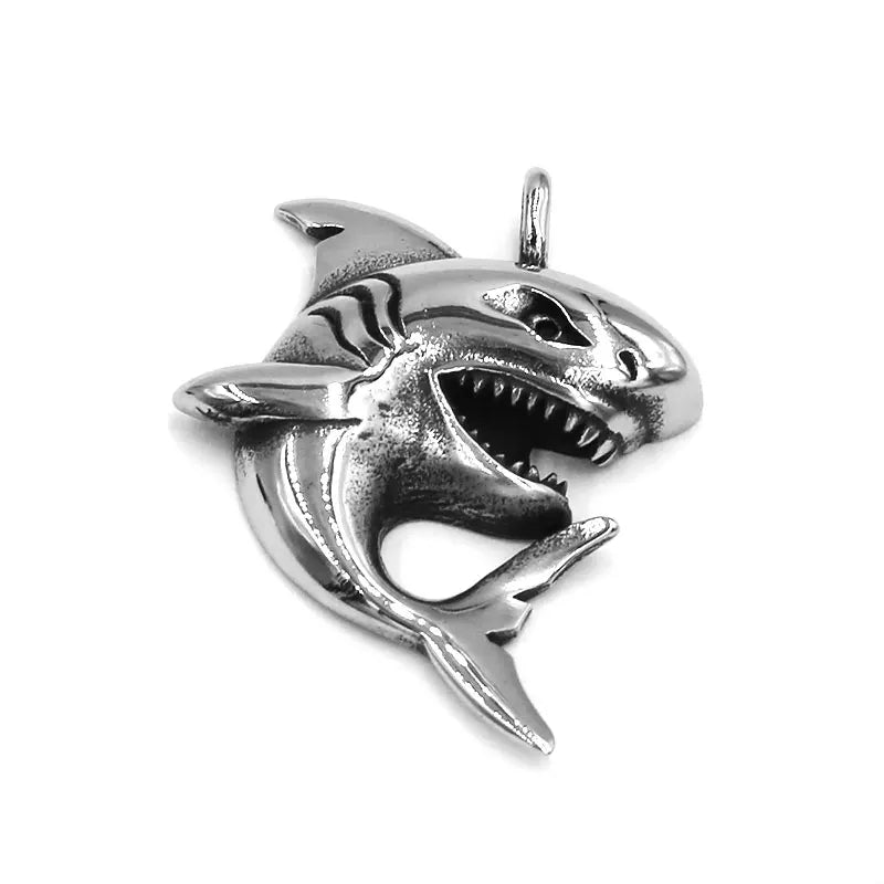 Fashion Shark Pendant Stainless Steel Jewelry Animal  Fierce Shark Biker Mens Pendant SWP0542A