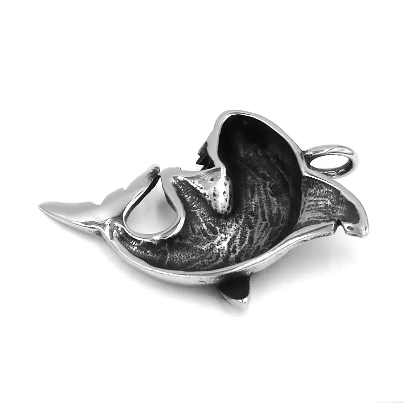 Fashion Shark Pendant Stainless Steel Jewelry Animal  Fierce Shark Biker Mens Pendant SWP0542A