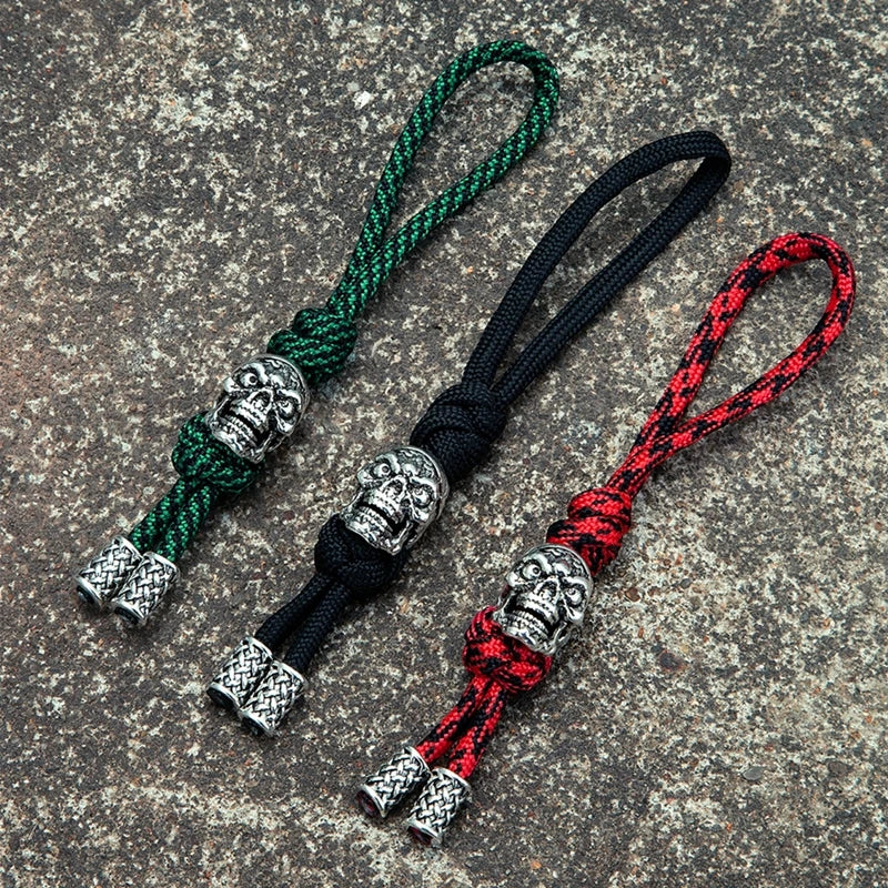 Paracord Lanyard Keychain Vintage Skull Keyring Car Bag Purse Spirituality Mala Protection Meditation Yoga Keychain Unisex Gift