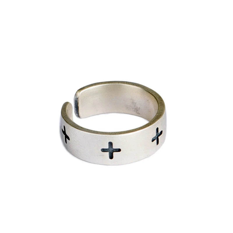 MKENDN Vintage 100% 925 Sterling Silver Men Religions Cross Ring For Women and Male Gothic Street Hip Hop Punk Christian Jewelry