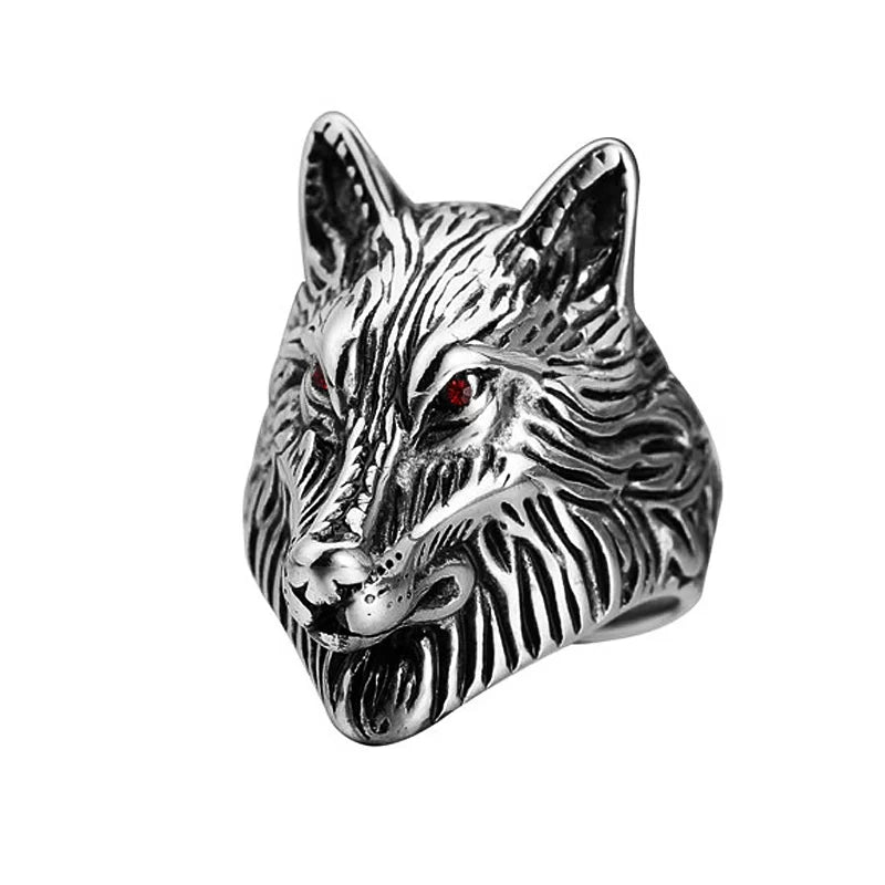 Personality Animal Dragon Elephant Lion Tiger Wolf Rings for Men Stainless Steel Cool Biker Ring Fashion Jewelry Accessories