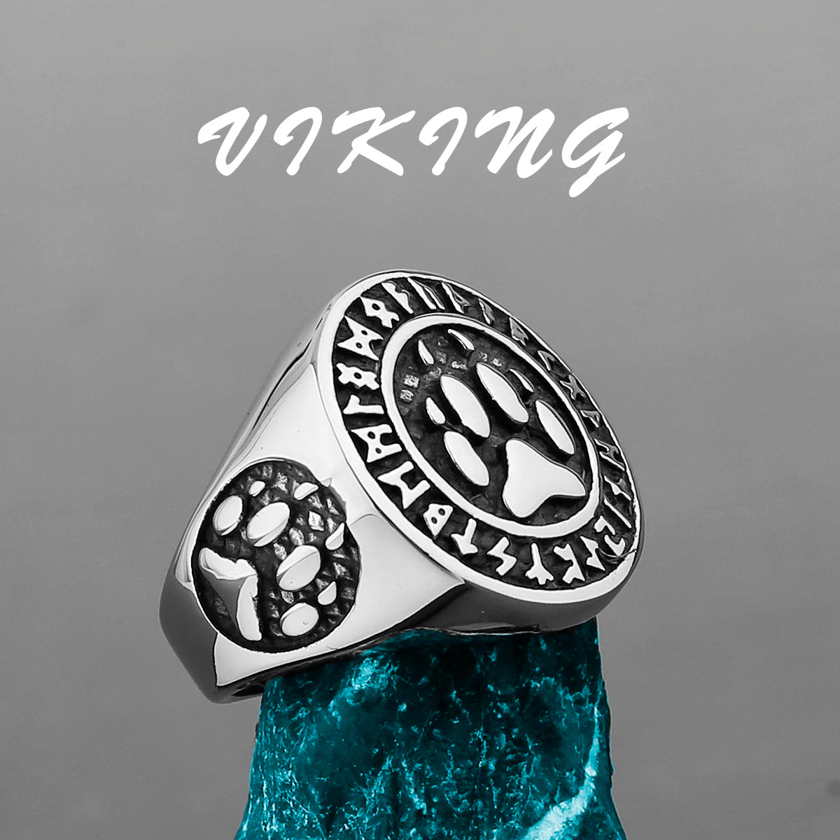 Nordic Viking Stainless Steel Ring Anchor Compass Tree of Life Viking Rune Wolf Men and Women Ring Jewelry Factory Wholesale