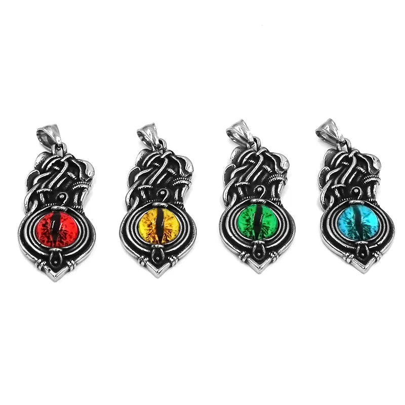 Wizard Ghost Evil Eye Pendant Stainless Steel Norse Viking Celtic Knot Biker Pendant Gift For Women Men SWP0597A