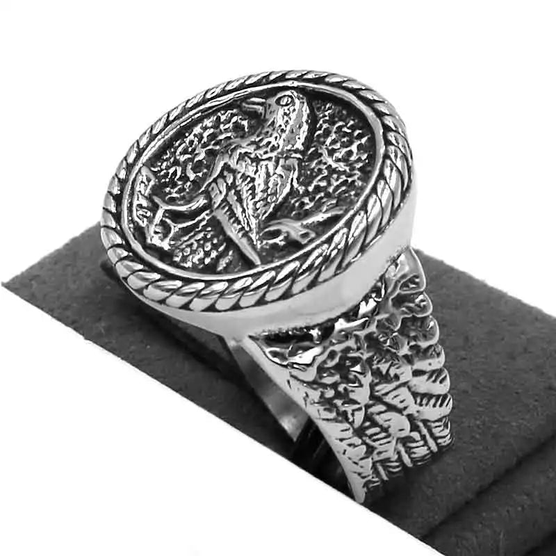 Fashion Magpie Ring Stainless Steel Jewelry Animal Magpie Bird Stand Branch Mens Gift Wholesale SWR0907A