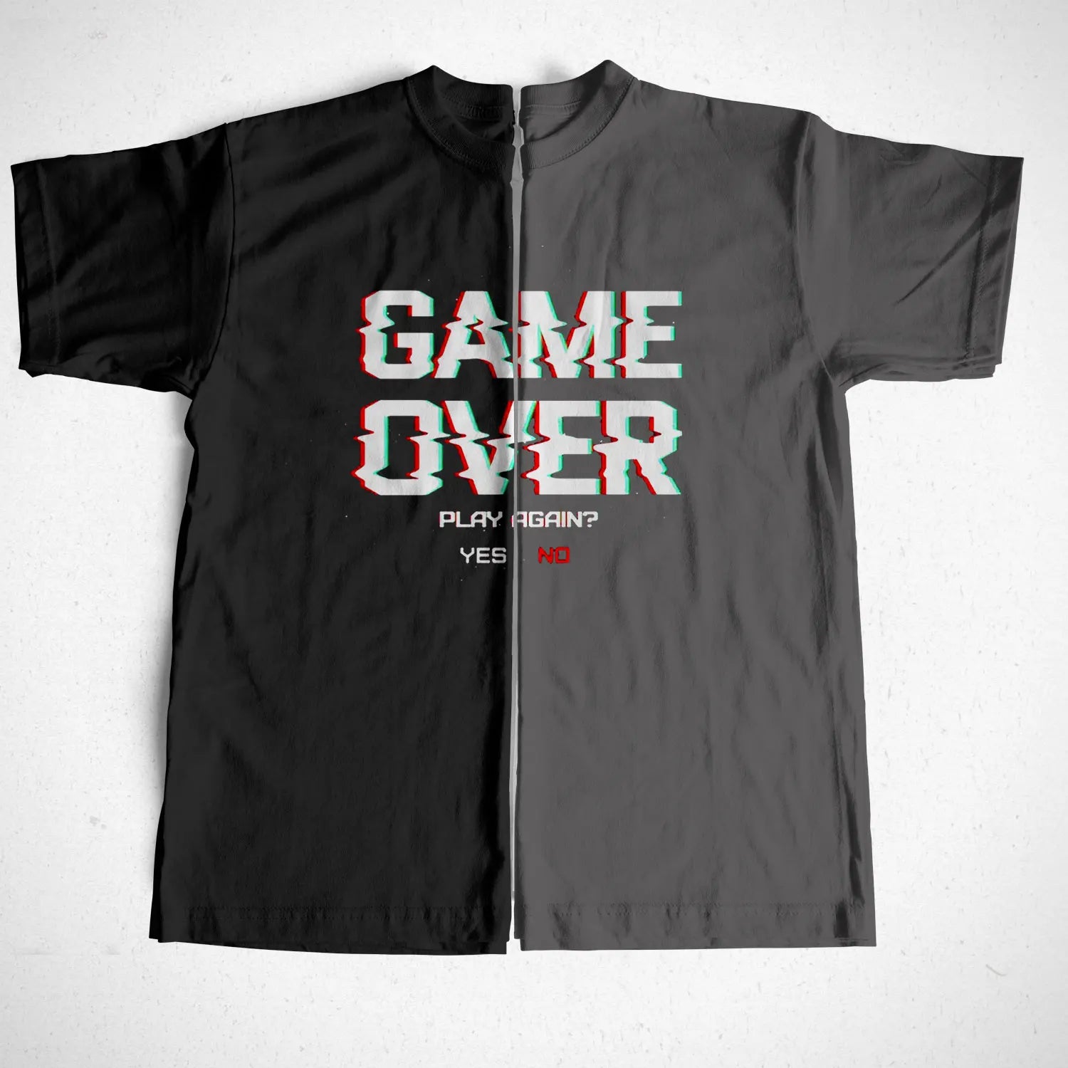 Camiseta COOLMIND 100% algodón con estampado de Game Over para hombre, camiseta informal divertida para hombre, camiseta fresca de algodón con cuello redondo, camisetas para hombre