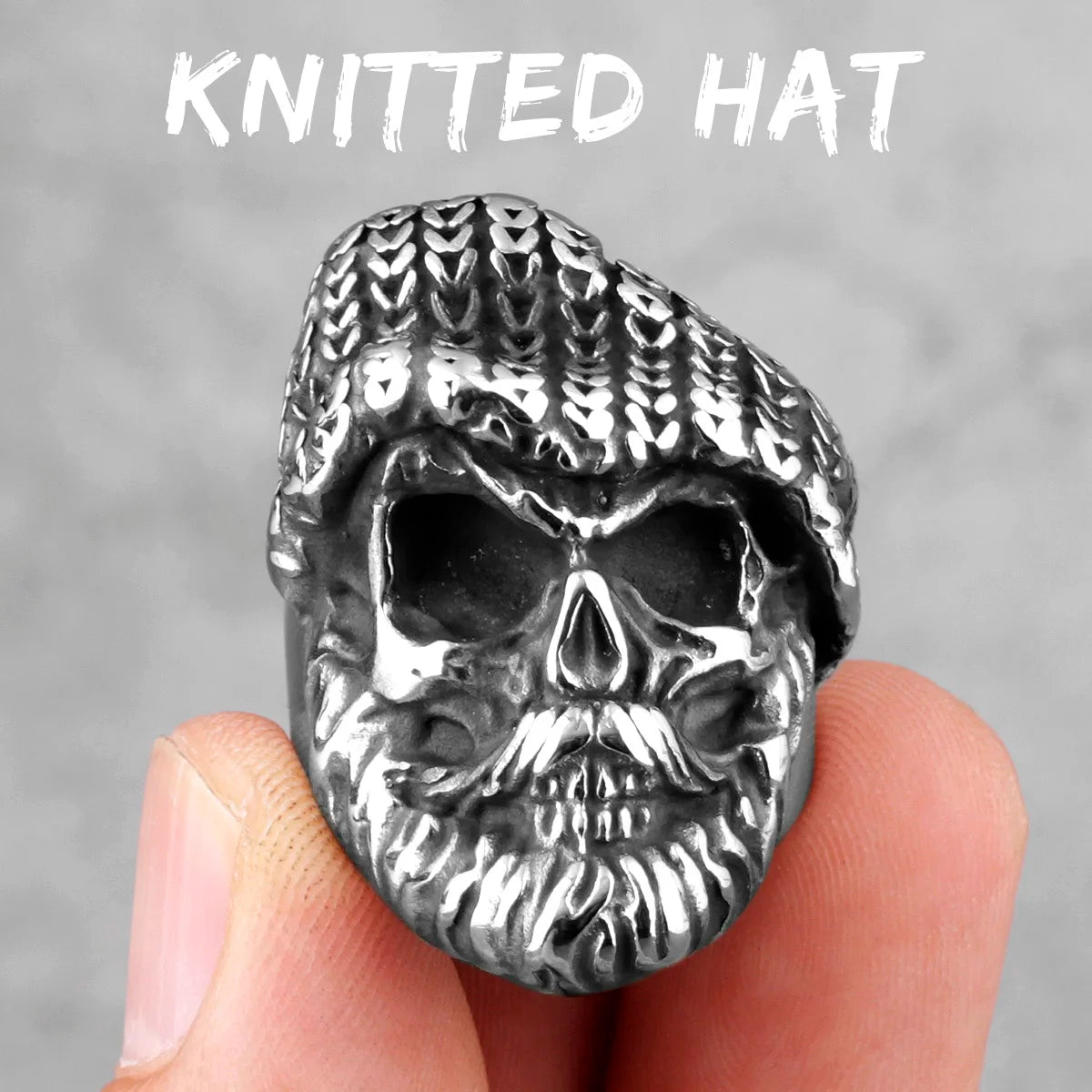 Edelstahl Männer Gothic Schädel Kopf Ringe Skeleton Punk Hip Hop Schwarz Cool Für Männliche Junge Schmuck Kreativität Geschenk Großhandel