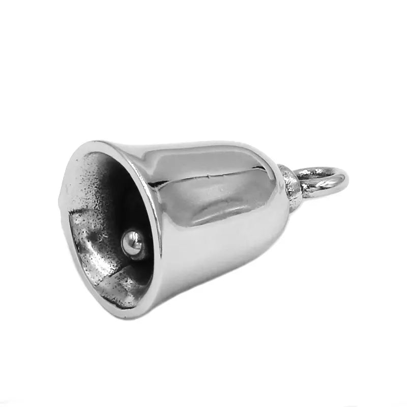 Motorbike Cross Bell Pendant Stainless Steel Jewelry Punk Motorcycle Biker Bell Pendant SWP0603A (Has steel ball, no bell ring)