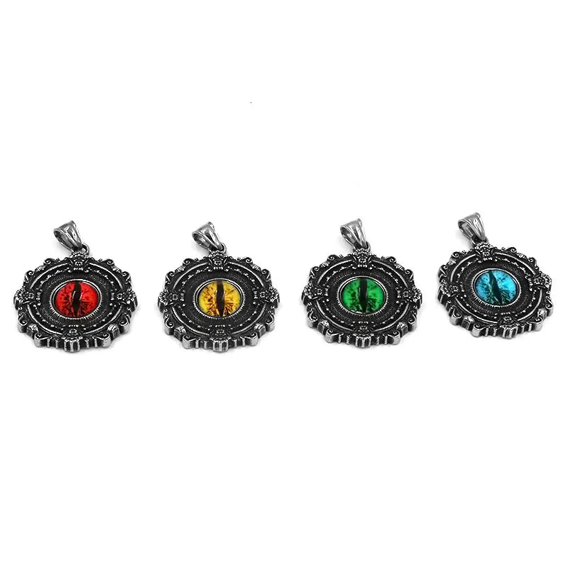 Wizard Ghost Evil Eye Pendant Stainless Steel Norse Viking Celtic Knot Compass Biker Pendant Gift For Men SWP0598A