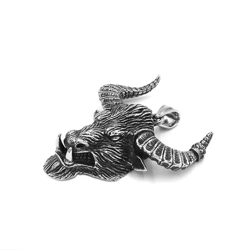 Punk Bull Anhänger Edelstahl Schmuck Exquisite Tier Bull Kopf Nordischen Viking Biker Herren Anhänger Großhandel SWP0568A