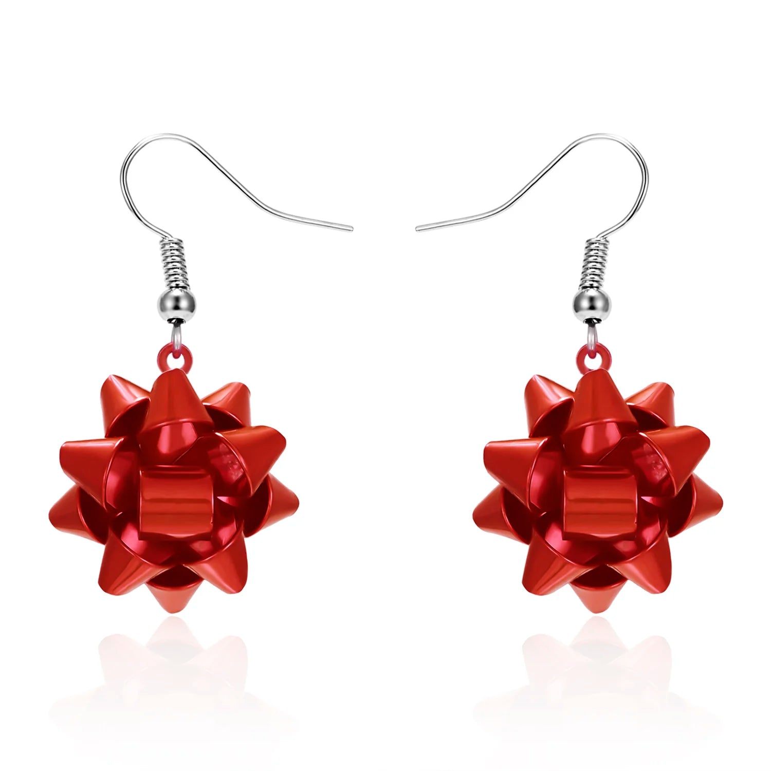 Rot Farbe Weihnachtsgeschenk Stern Blume Schneeflocke Band Ohrstecker Für Frauen Mädchen Mode Elegante Schmuck Pendientes Brincos