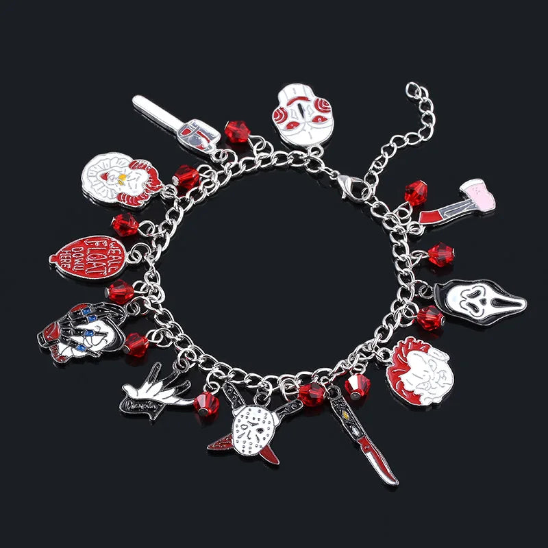 Horror Charms Bracelet Halloween Figure Pendant Bangles Bracelets for Women Men Jewelry Collection Gift