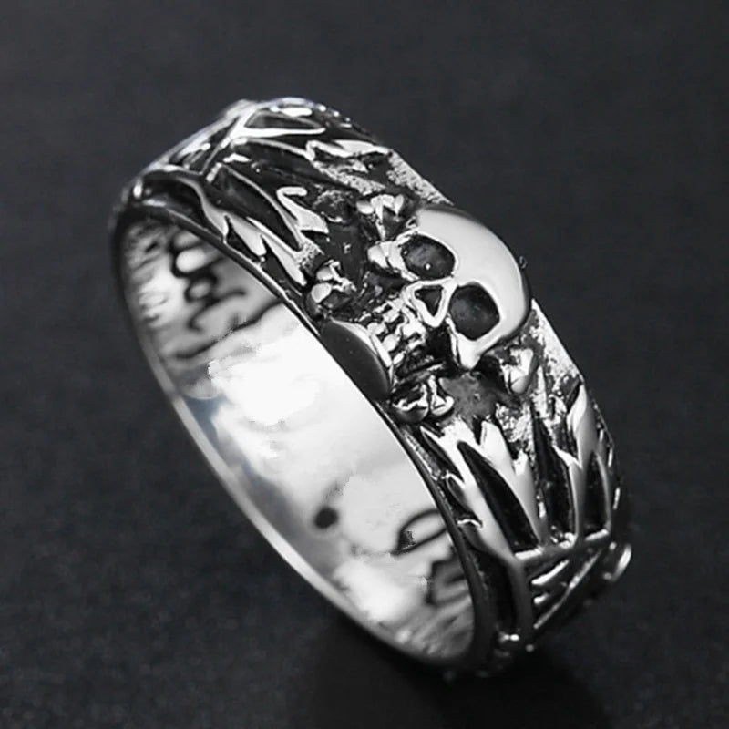 Fashion Trend Classical Cool Punk Personality Goth Skull Ring Banquet Casual Hip Hop Jewelry Men and Women Gifts